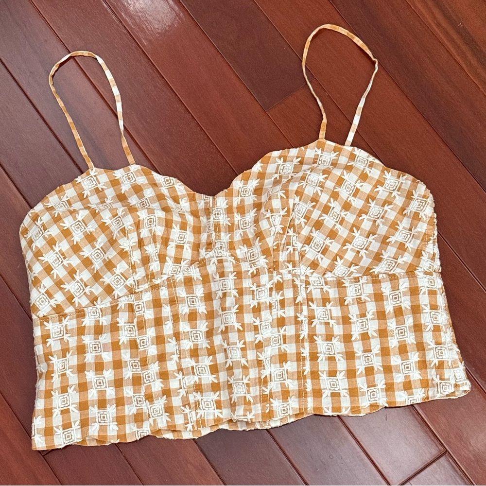 Gingham crop tank